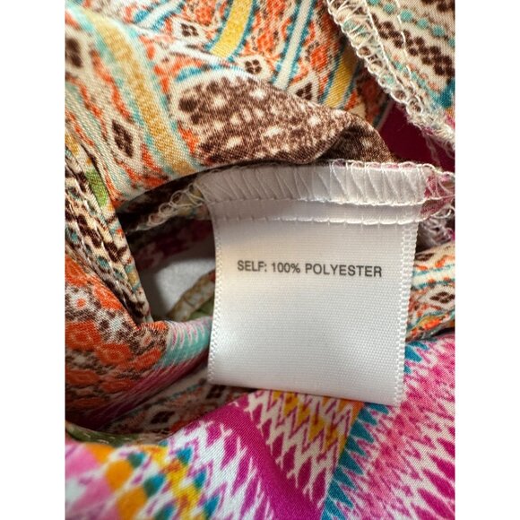 Rose + Olive Cropped Size Medium Tank V Neck Print NWT Elastic Wide Waist - Picture 5 of 9